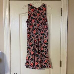 J. Crew Mercantile Black and Orange Sleeveless Midi Sundress